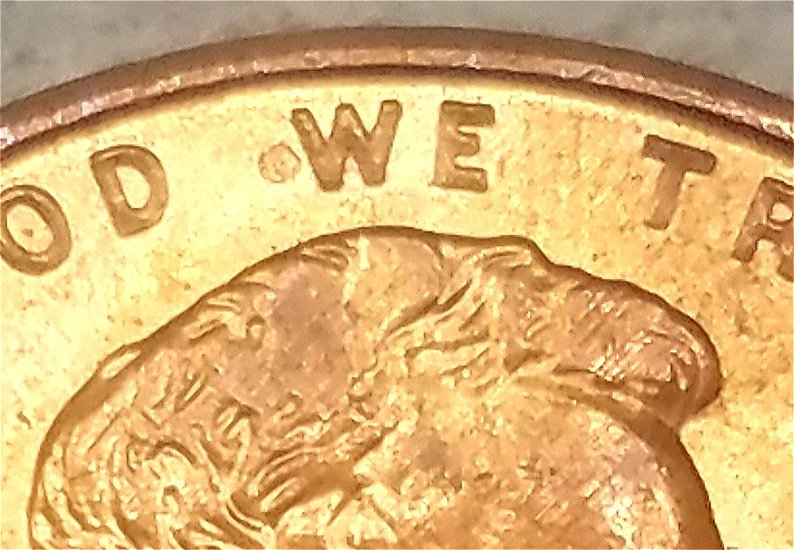 1999-D-Lincoln-Cent-Unusual-Extra-Die-Strikes-On-Bust-Of-Obverse?